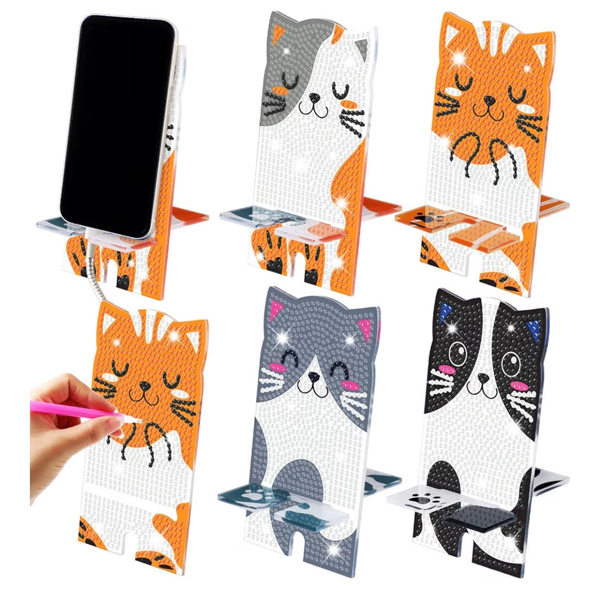 Cat phone holders diamond art