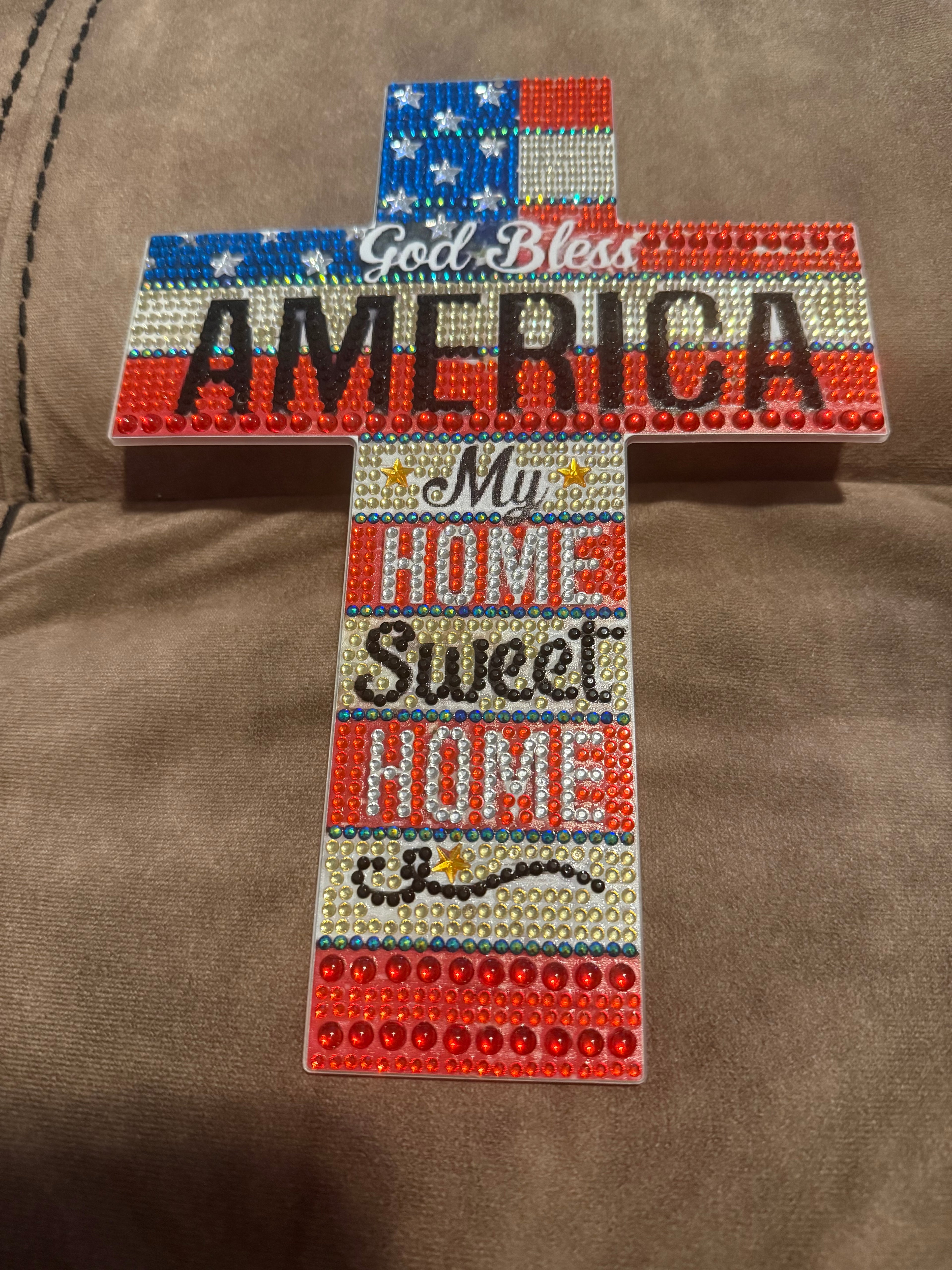 American cross diamond art hanging decor