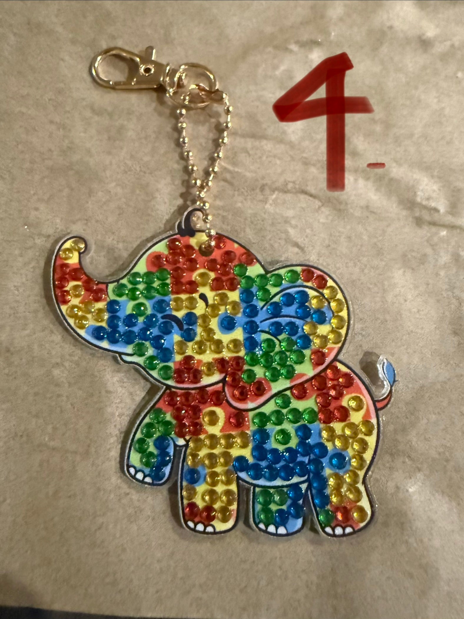 Autism awareness keychain diamond art