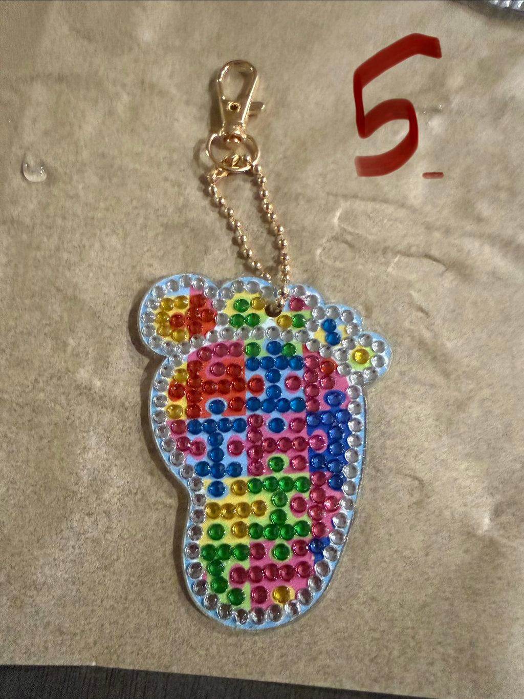 Autism awareness keychain diamond art