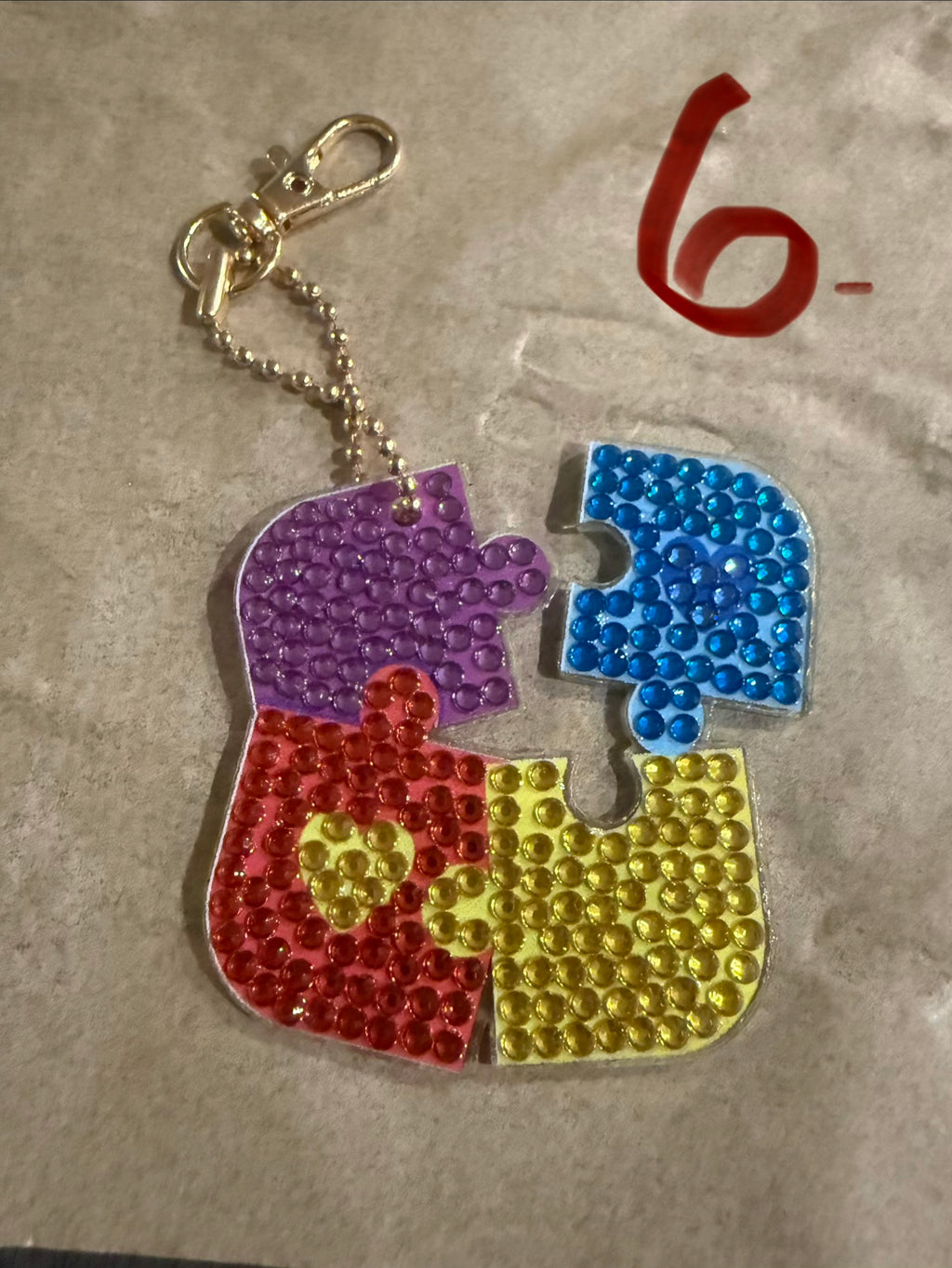 Autism awareness keychain diamond art
