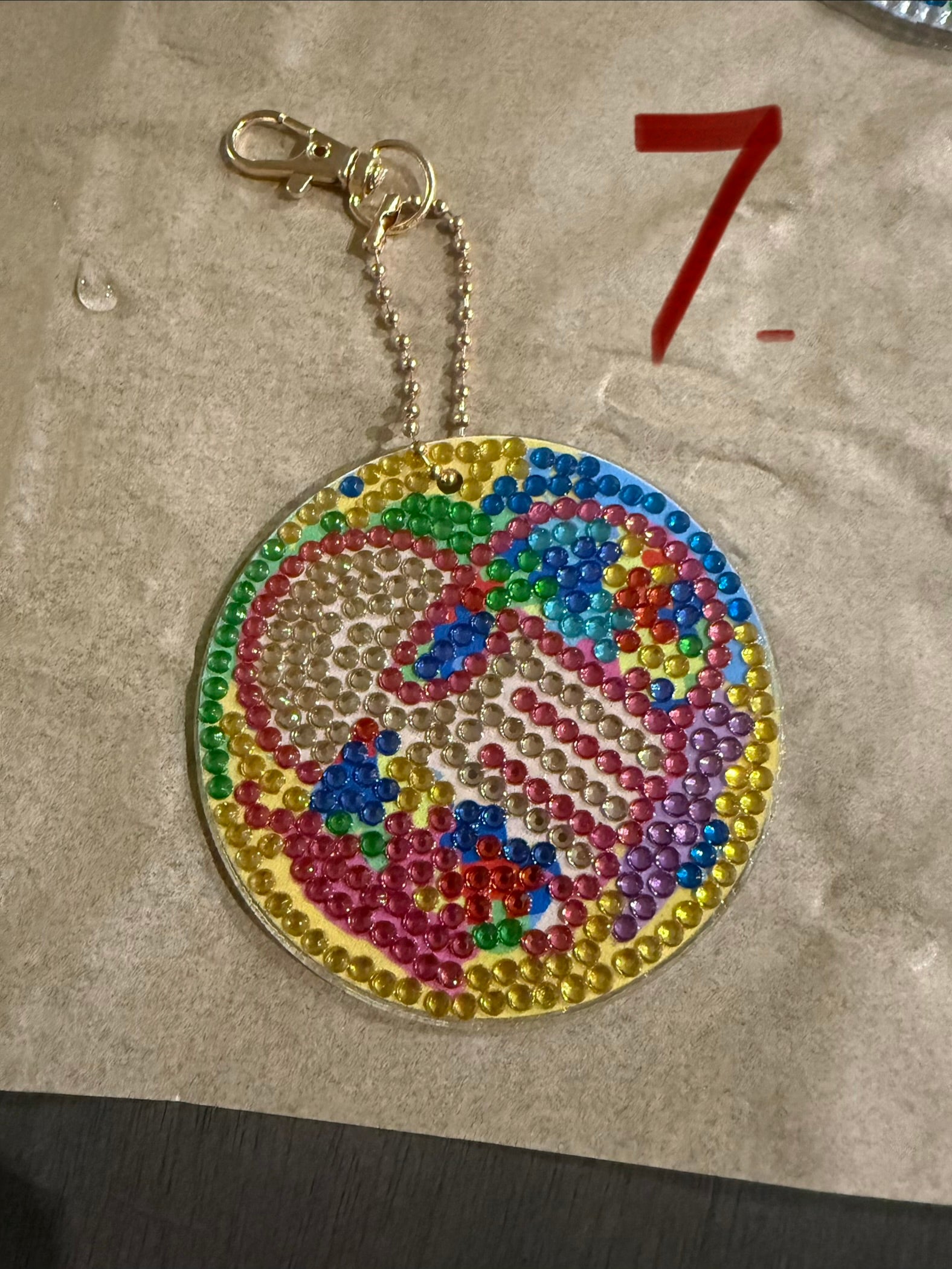 Autism awareness keychain diamond art