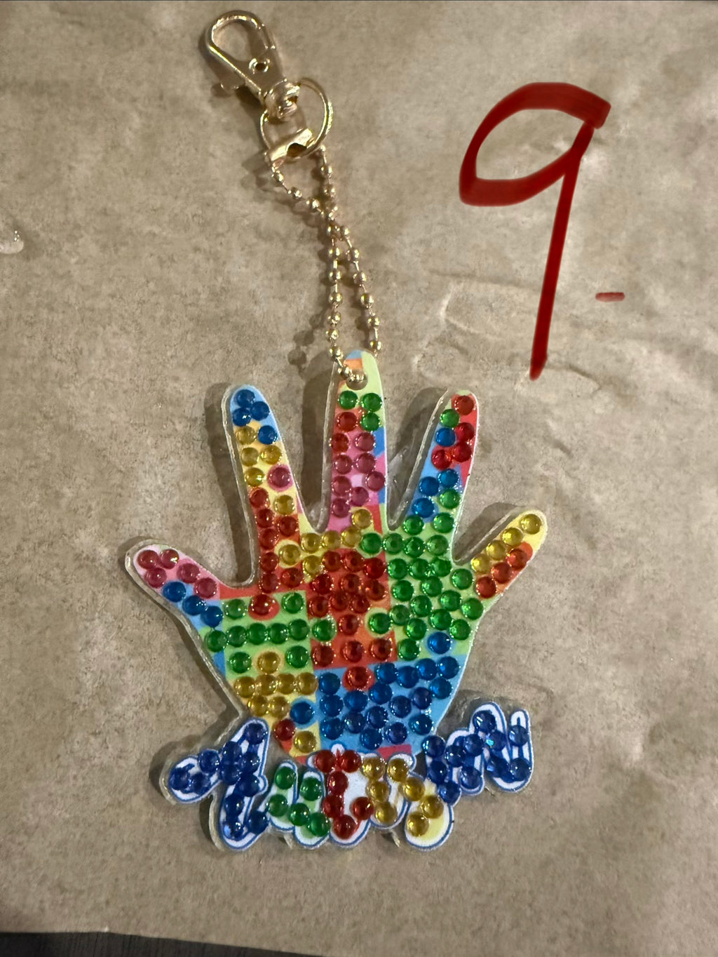 Autism awareness keychain diamond art