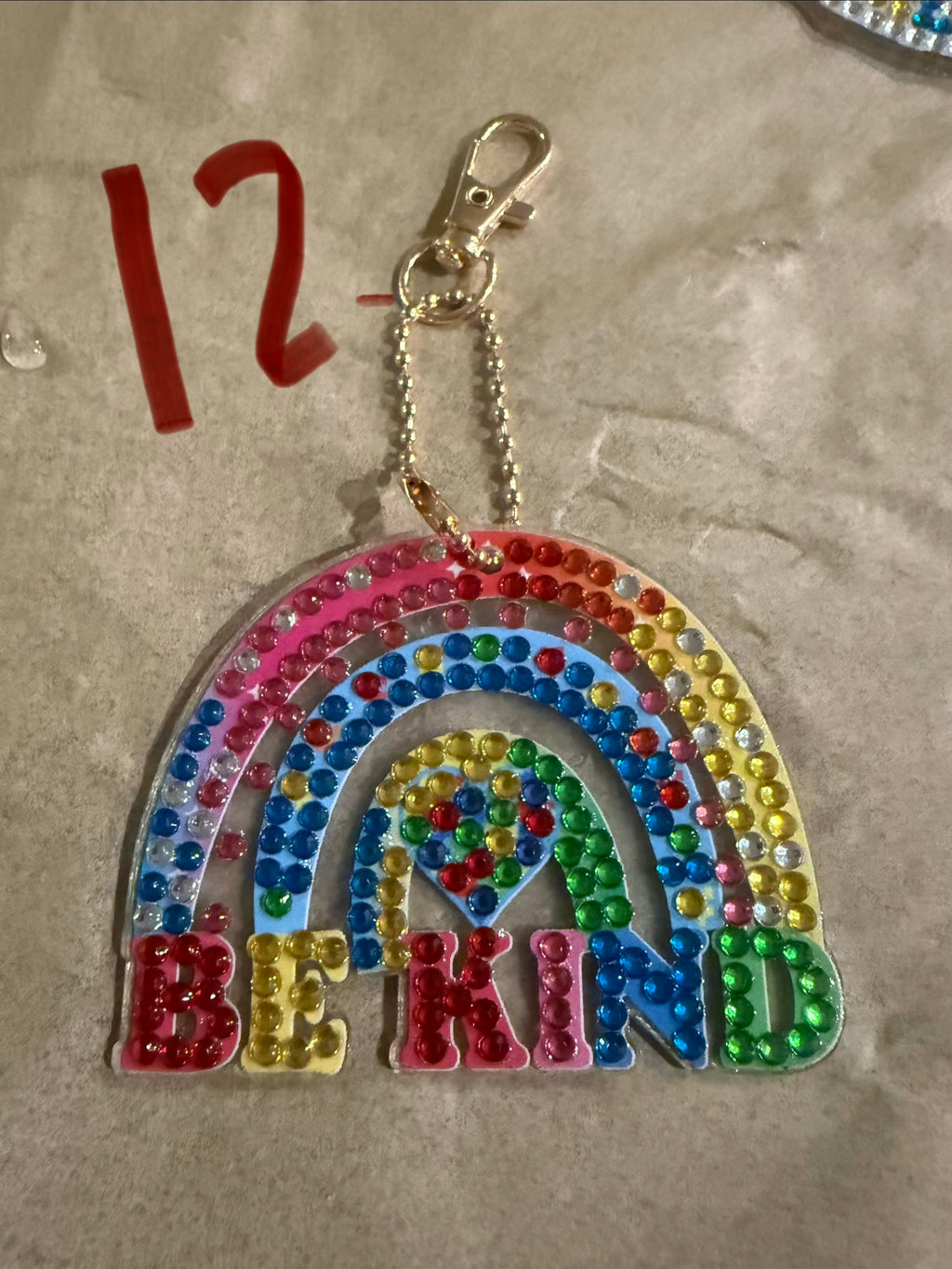 Autism awareness keychain diamond art