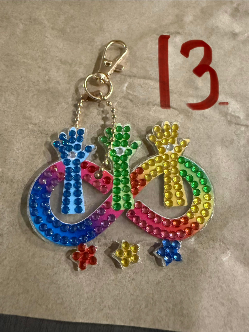 Autism awareness keychain diamond art